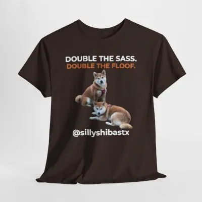 Silly Shibas Classic Tee 100% Cotton in Dark Chocolate