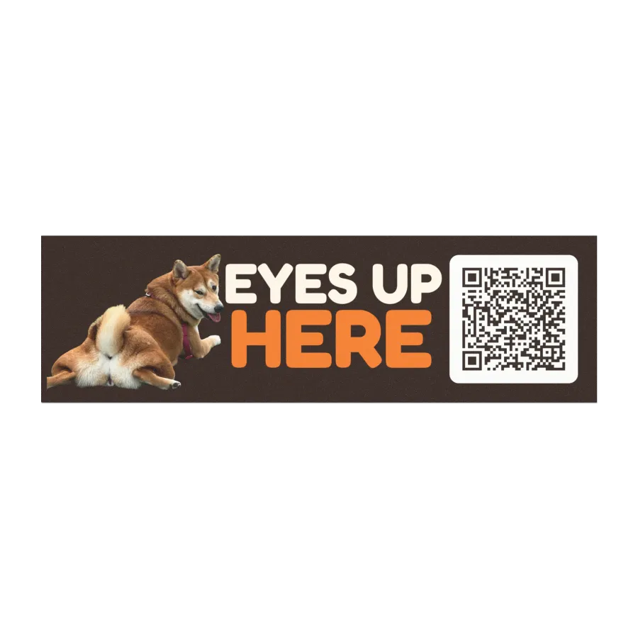 Eyes Up Here - Brown Background